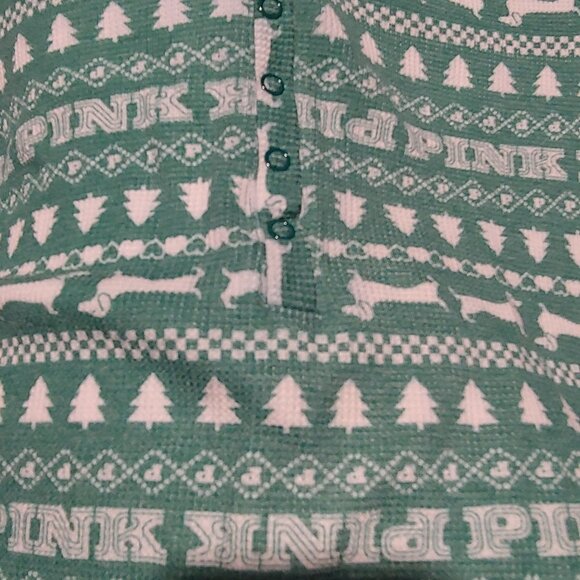 Victoria's Secret Love Pink Weenie Dog  Holiday Sleepwear Loungewear One Piece - Picture 8 of 9